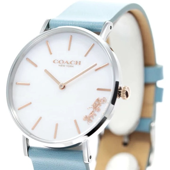 Coach Accessories - Coach Perry Women's Blue Leather Strap Watch